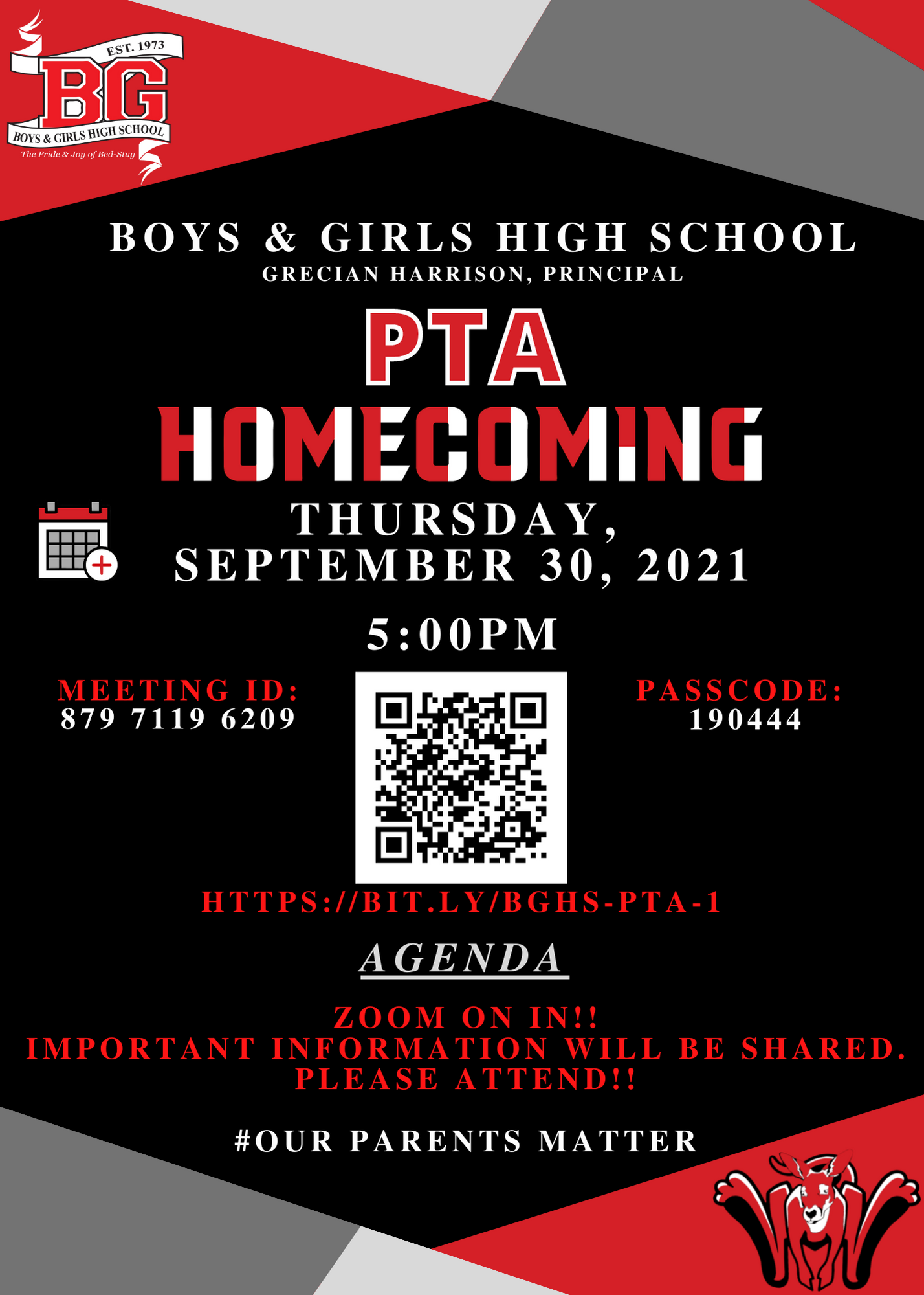 BGHS PTA Homecoming Meeting - Sept 30 2021 - 5:00 PM